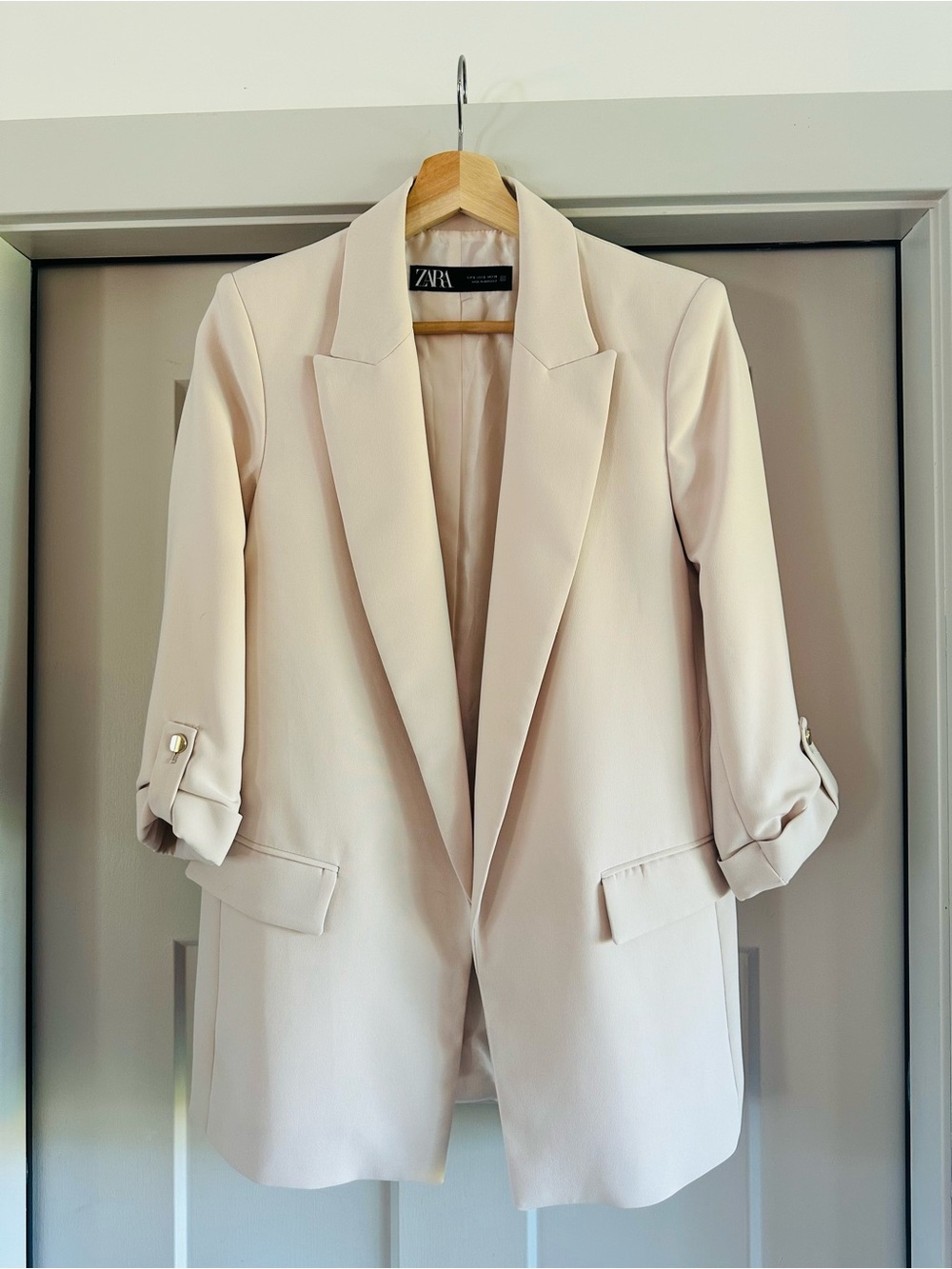 Zara Cream Longline Blazer, small